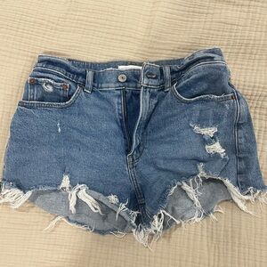 Abercrombie & Fitch Ripped Blue Jean Shorts